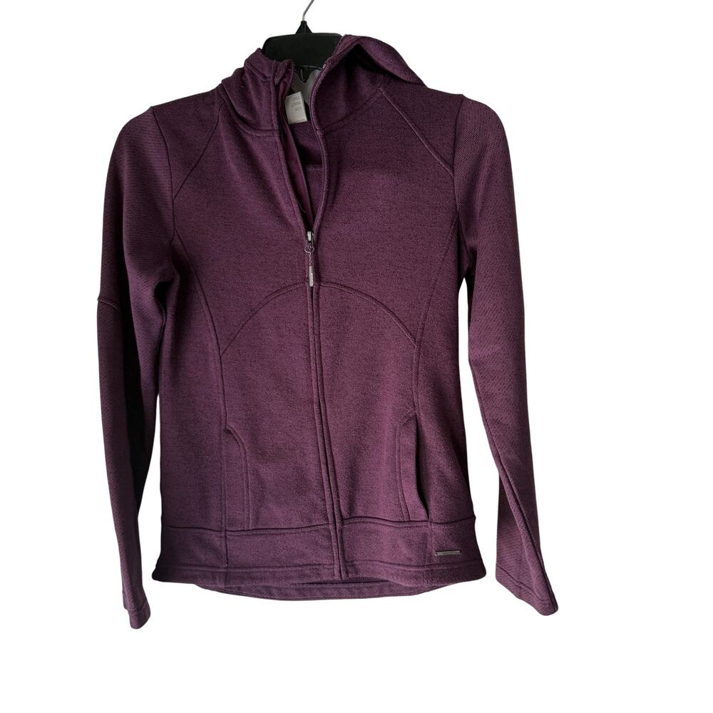 Mondetta Jacket Womens Medium Purple Full Zip Hoodie Embroidered Hood Activewear
